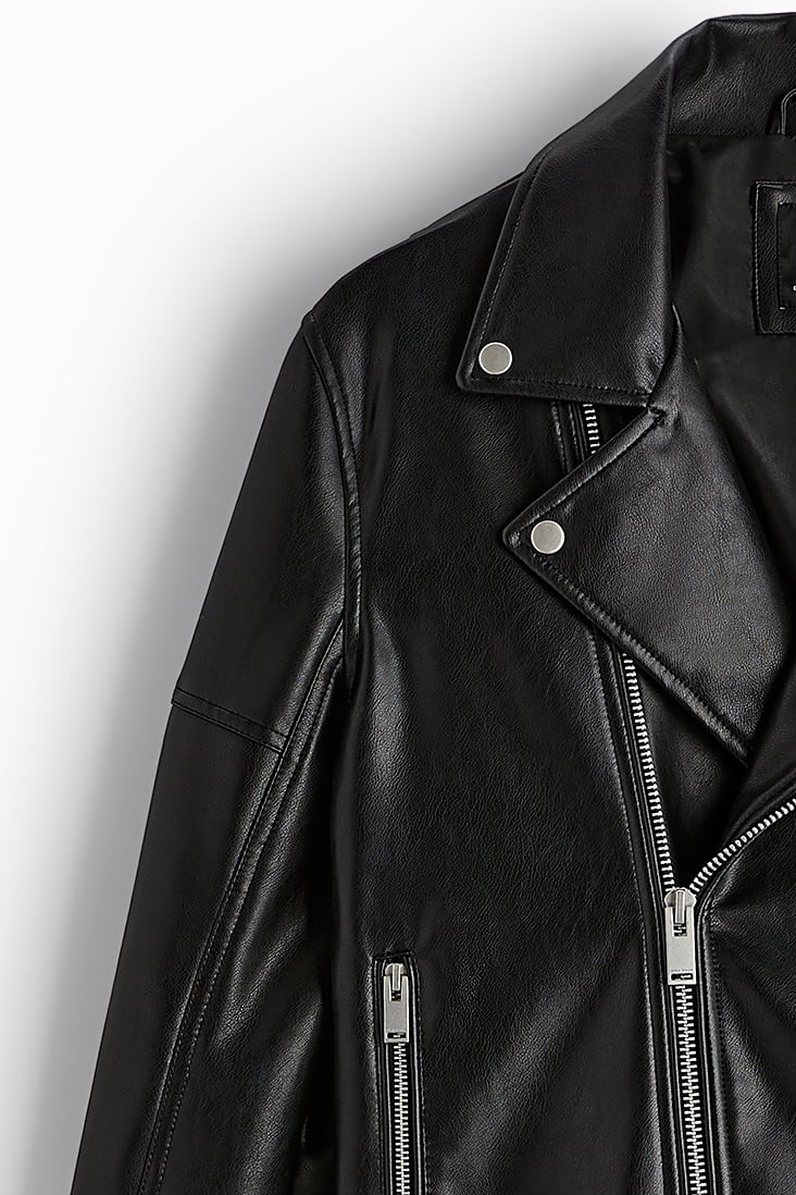 FAUX LEATHER RIDER JACKET