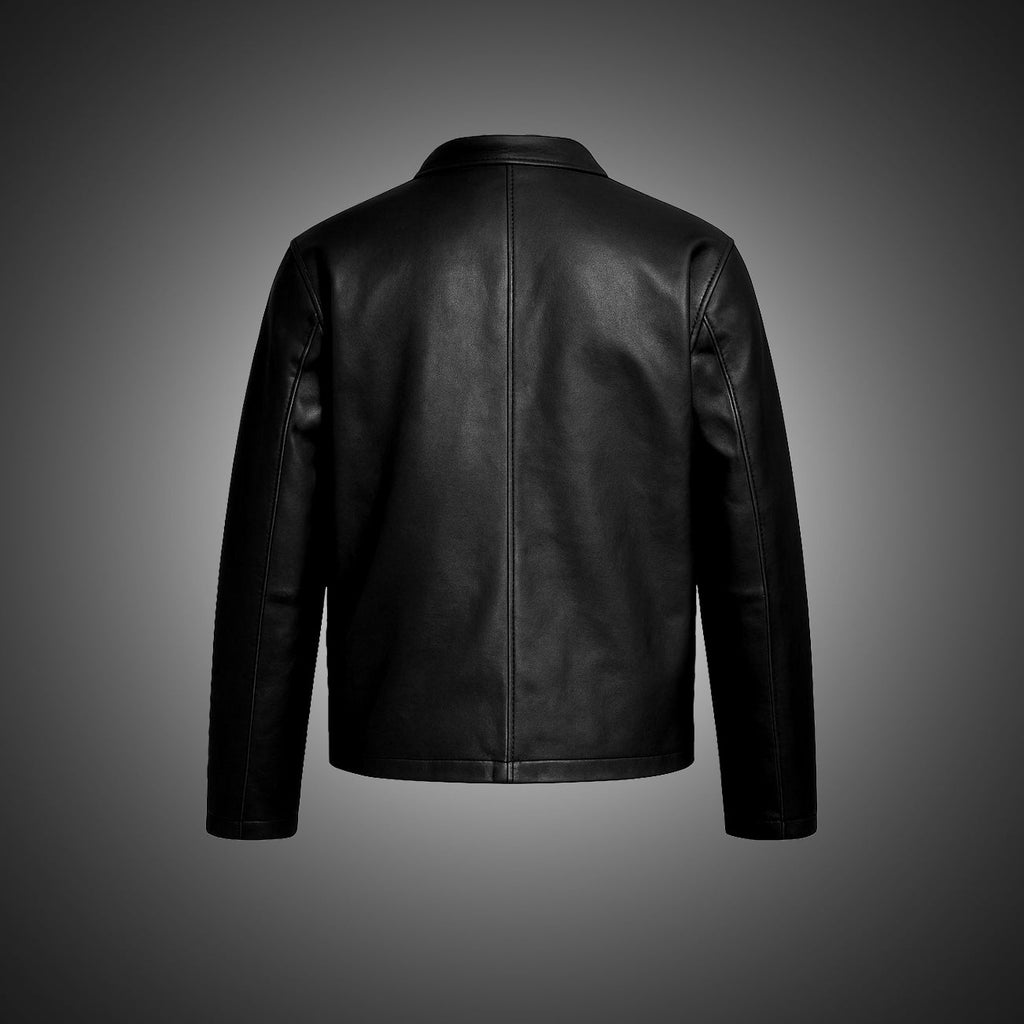 Midnight Luxe Leather Jacket(CROPPED)