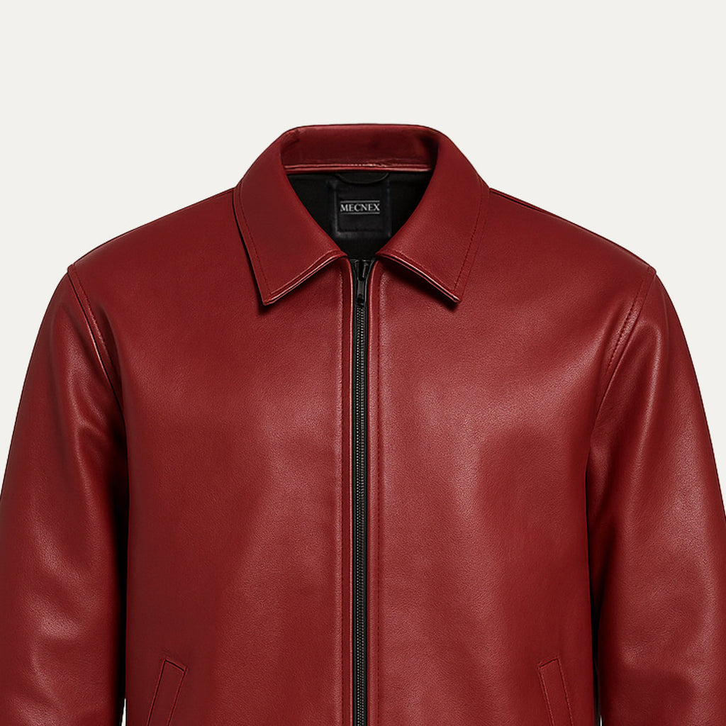 Cherry Luxe Leather Jacket (CROPPED)
