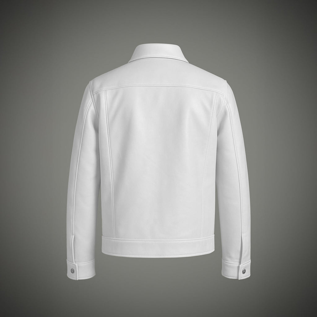 WHITE LEATHER SHACKET
