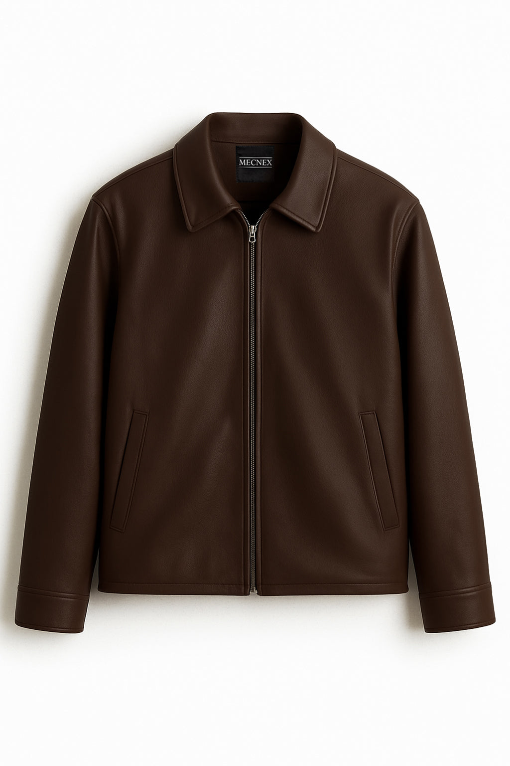 Mecnex Classic Dark Brown Zip Jacket (CROPPED)