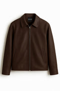 Mecnex Classic Dark Brown Zip Jacket (CROPPED)