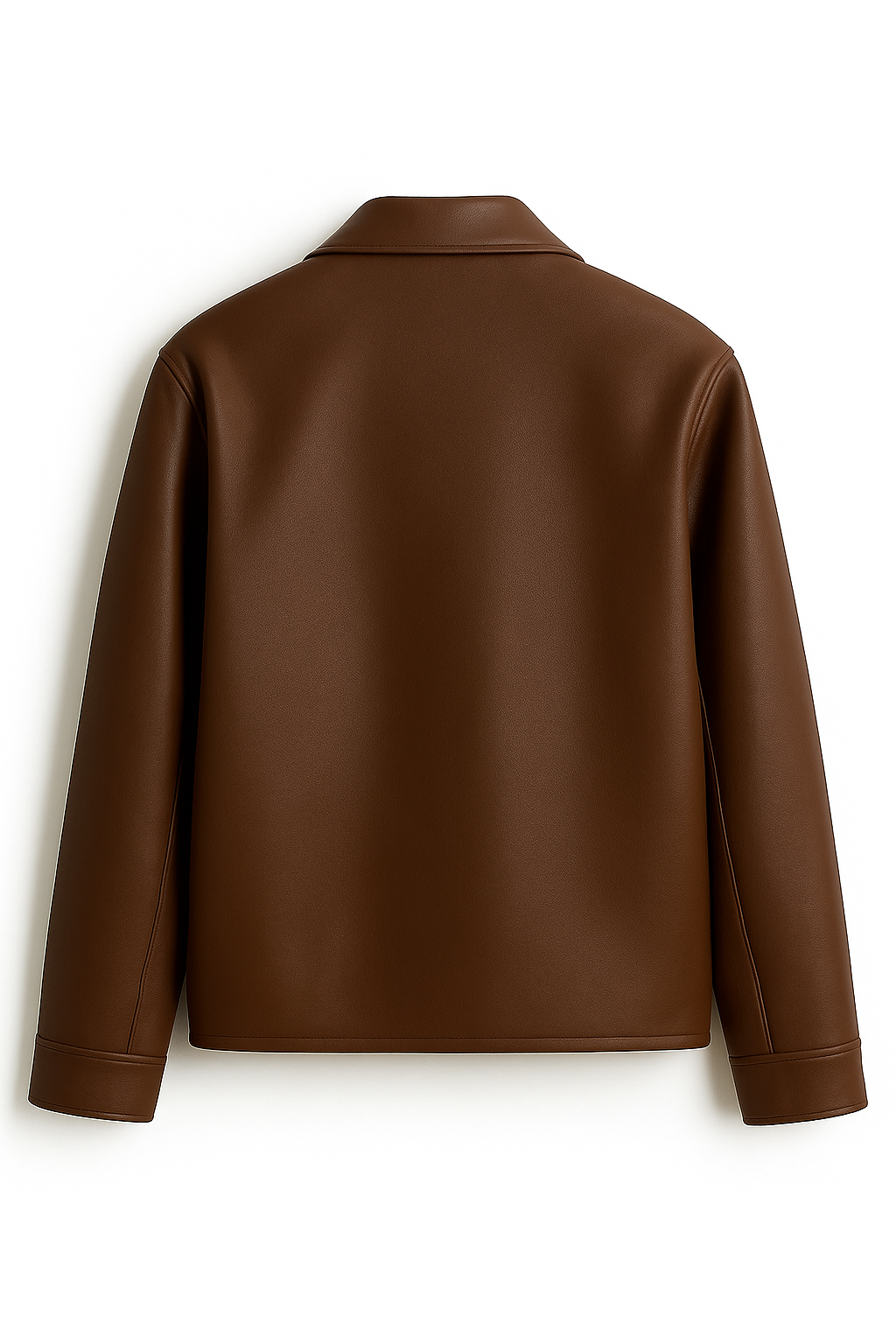 Mecnex Classic Tan Brown Leather Zip Jacket (CROPPED)