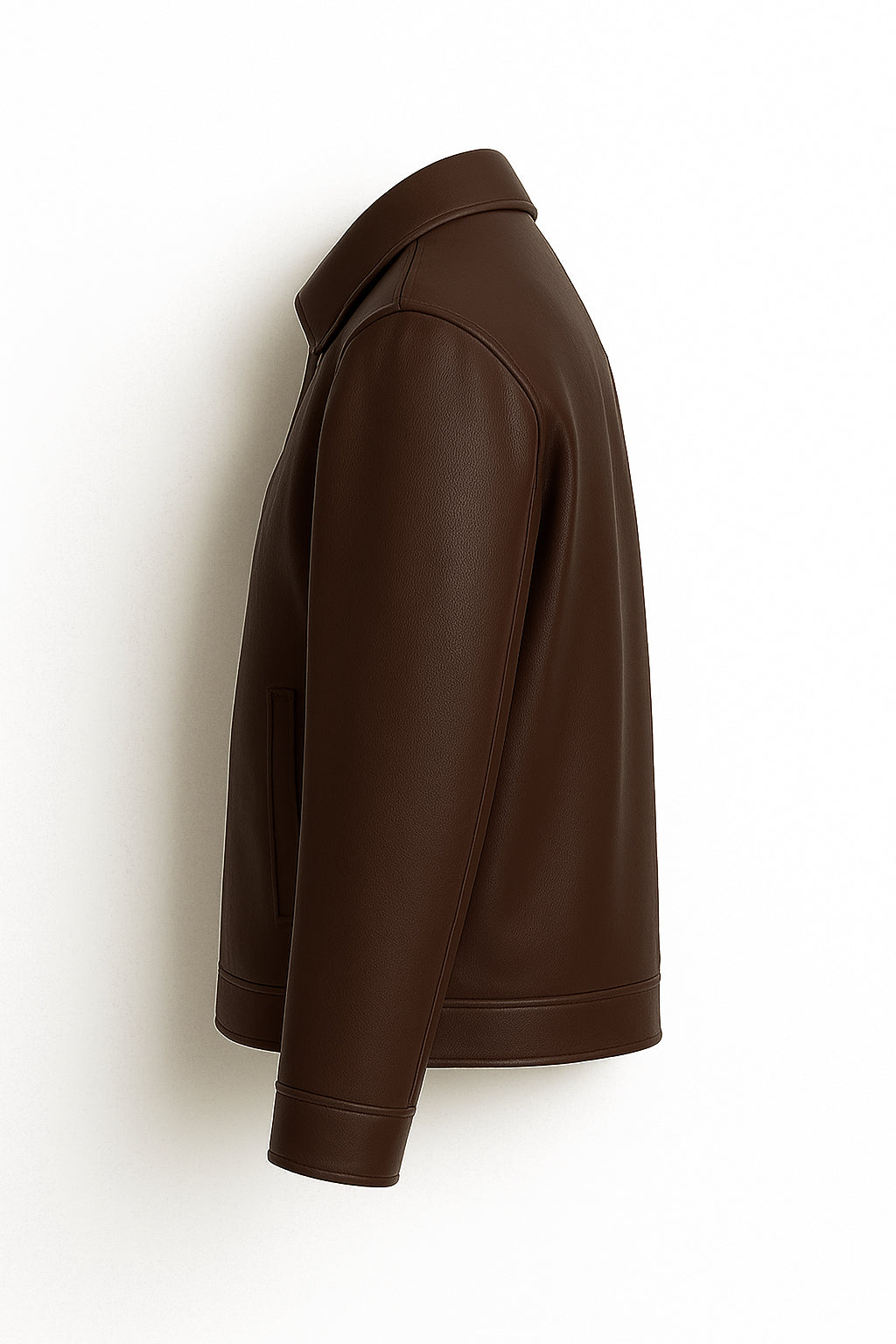 Mecnex Classic Dark Brown Zip Jacket (CROPPED)